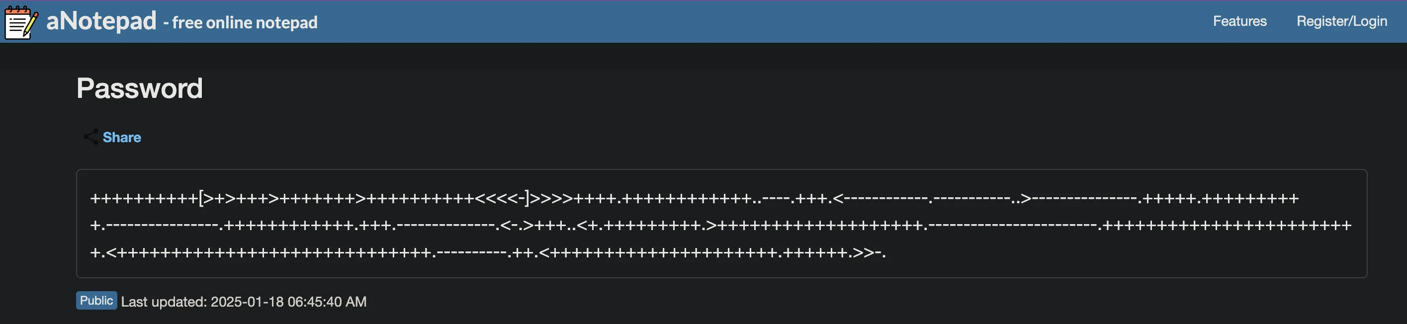 Brainfuck code