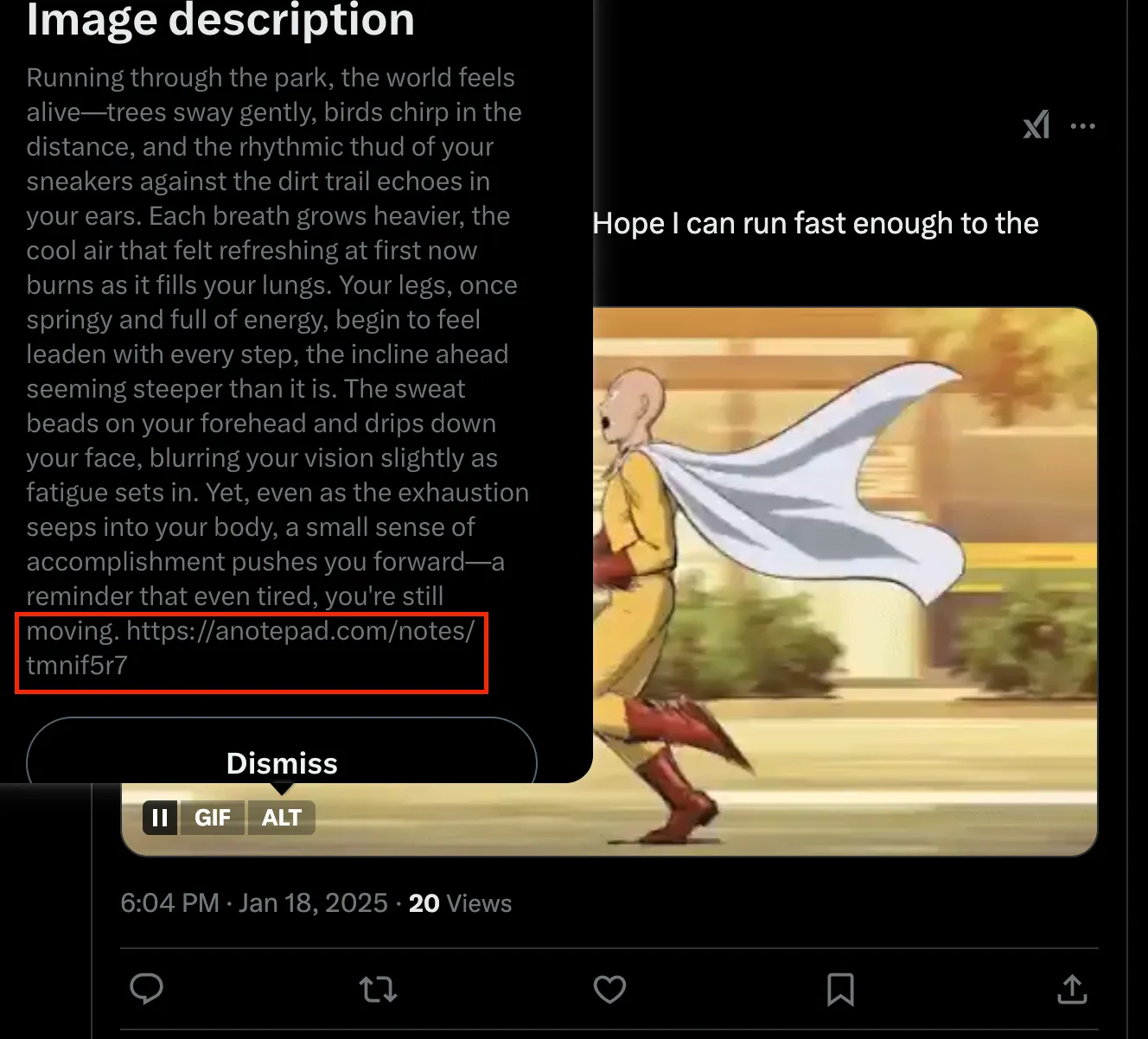 X.com post